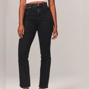 Abercrombie & Fitch The Ankle Straight Ultra High Rise Jeans in Black Sz 29 Sz 8